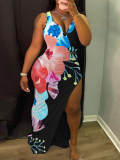 LW Plus Size Floral Print Thigh Split Cami Dress