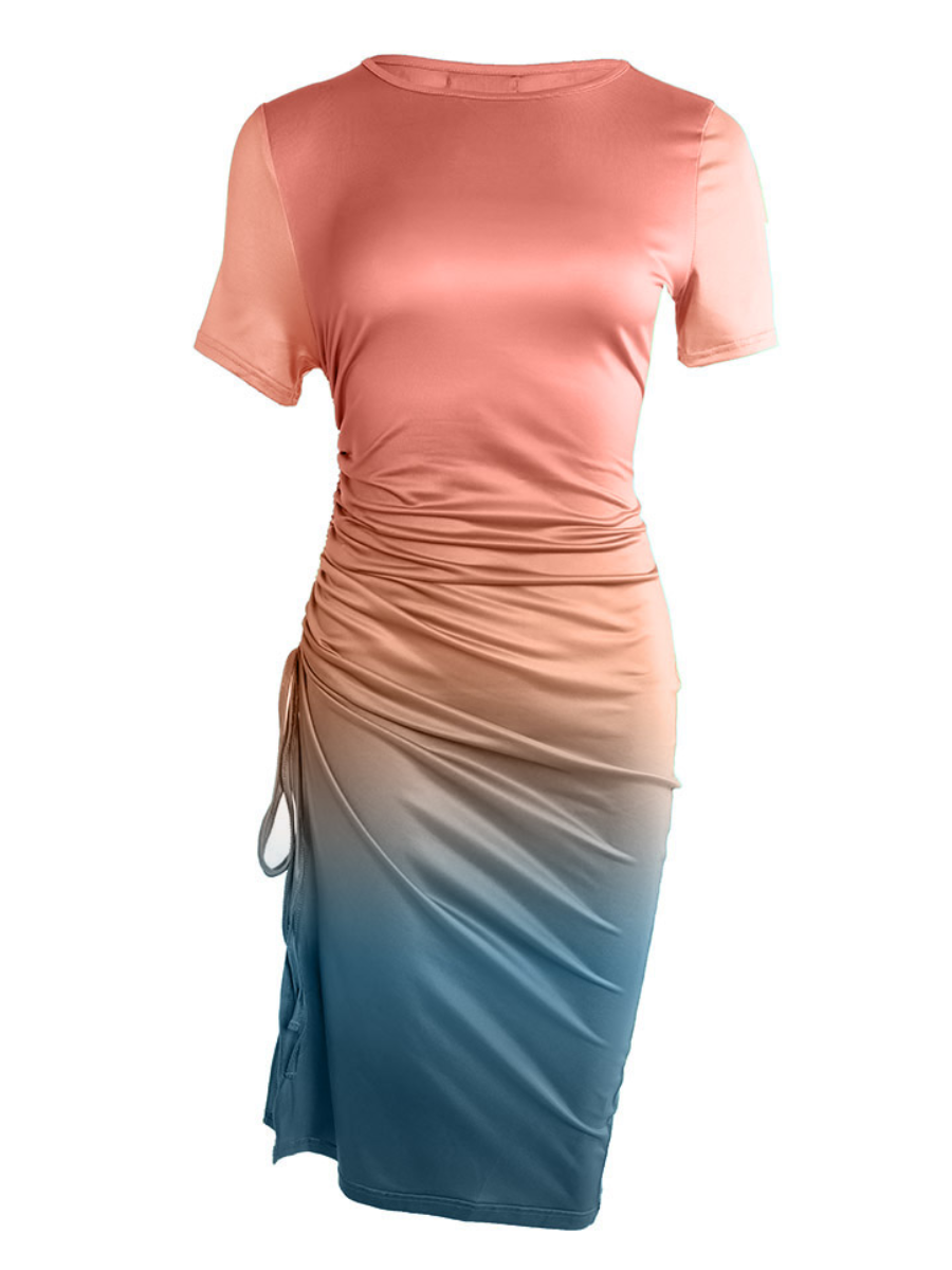 LW Plus Size Gradient Drawstring Bodycon Dress XXL