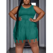 LW Plus Size Cami Tassel Design Drawstring Shorts 