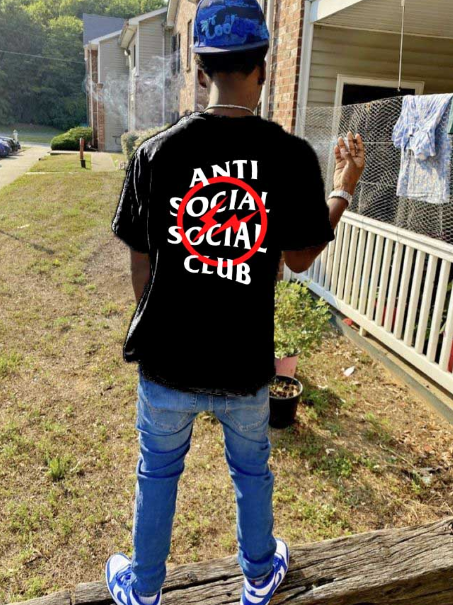 LW Men Social Club Letter Print T-shirt