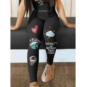 LW Cartoon Loyalty Is Better Than Love Print Pants