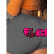 LW Figure Letter Print Booty Shorts