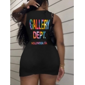 LW Plus Size Letter Print Bodycon Dress