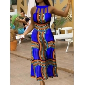 LW Geometric Print Cut Out A Line Dress