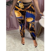 LW Plus Size Mid Waist Chain Print Skinny Leggings