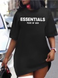 LW Dropped Shoulder Essentials Letter Print Dress