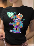 LW Bear Cartoon Print T-shirt