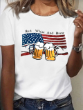 LW Plus Size American Flag Bear Star Print T-shirt