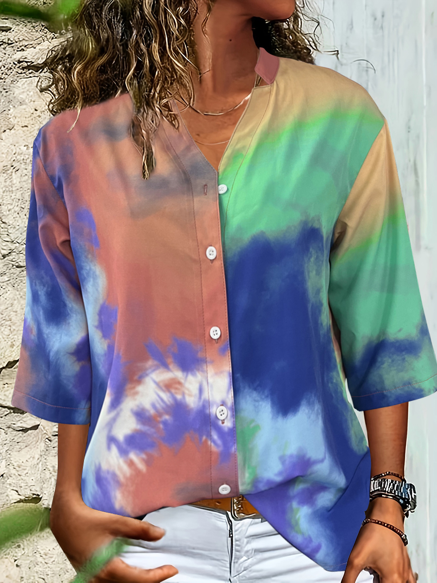 LW Dropped Shoulder Tie Dye Blouse