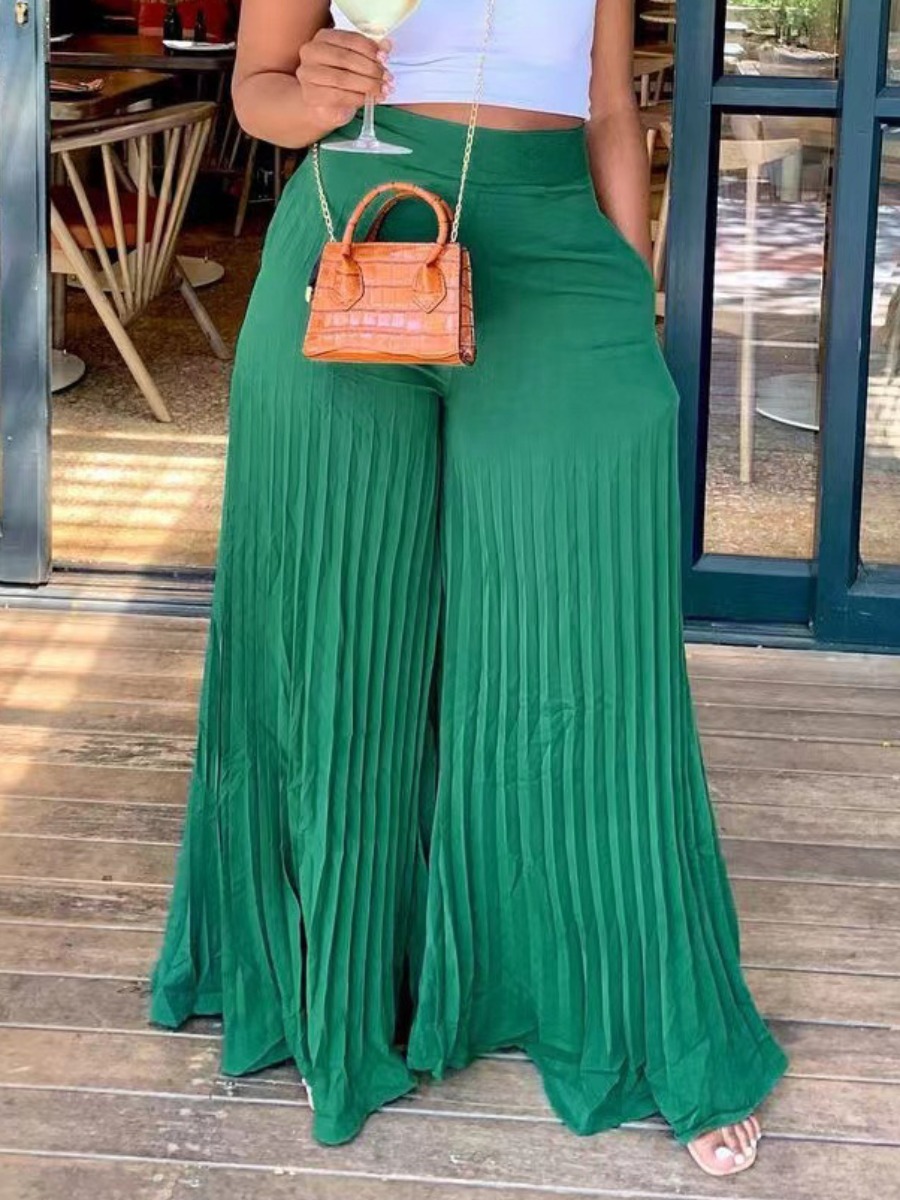 LW Plus Size Pleated Wide Leg Pants