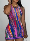 LW Mixed Print Bodycon Cami Dress