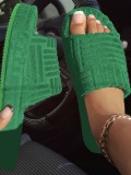 LW Open Toe Plush Slippers