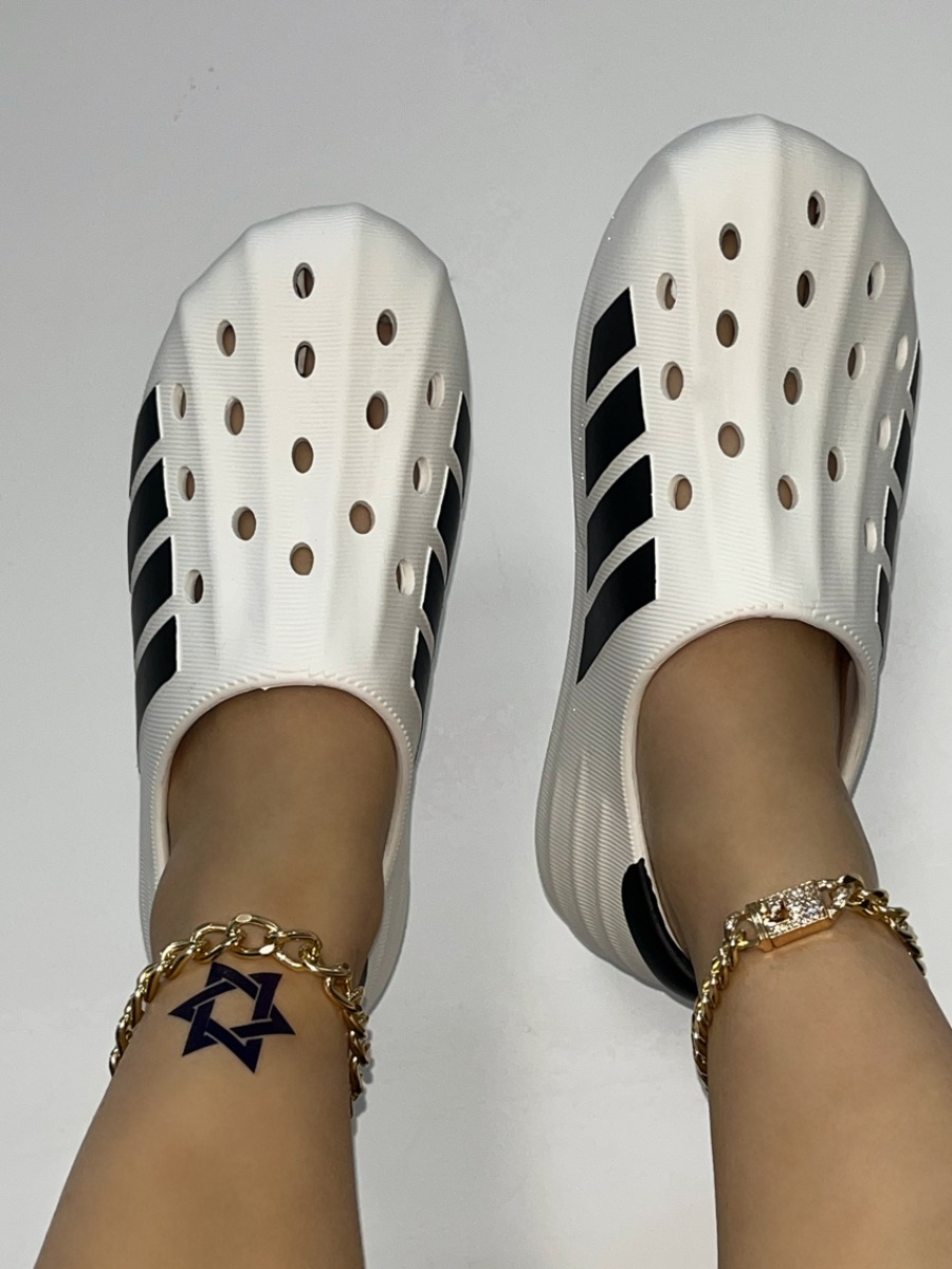 LW Cut Out Striped Sandals