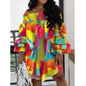 LW Plus Size Off The Shoulder Tie Dye Layered Casc