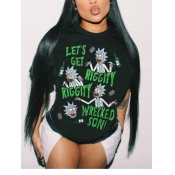 LW Plus Size Cartoon Letter Print T-shirt