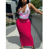 LW Cami Letter Print Skinny Skirt Set