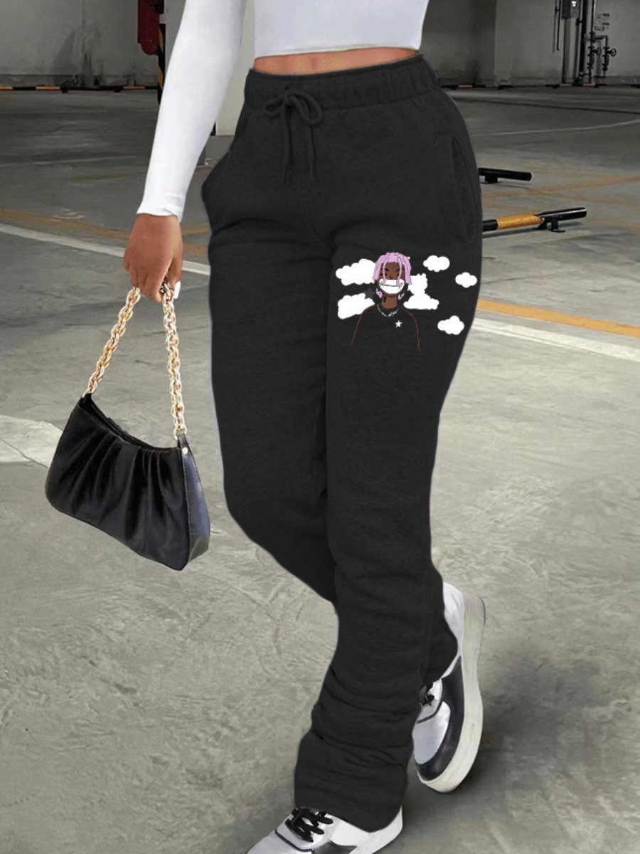 LW High Waist Figure Print Drawstring Sweatpants
