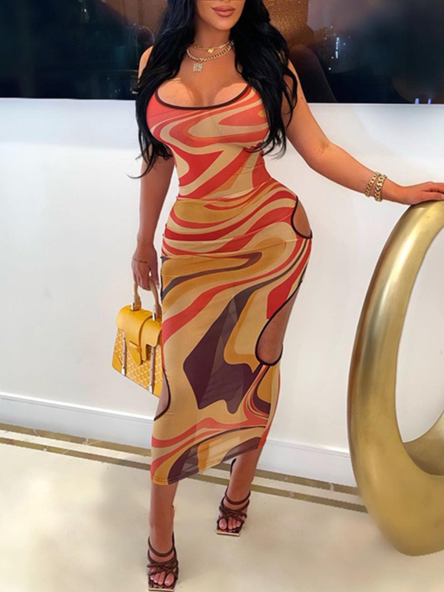 LW See Through Cut Out Bodycon Dress