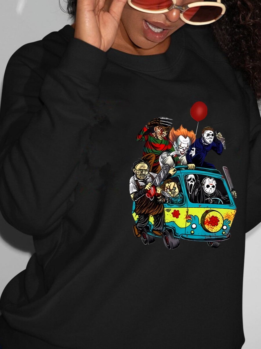 LW Plus Size Figure Print Patchwork Sweatshirt