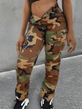 LW Plus Size Mid Waist Camo Print Side Pocket Cargo Pants