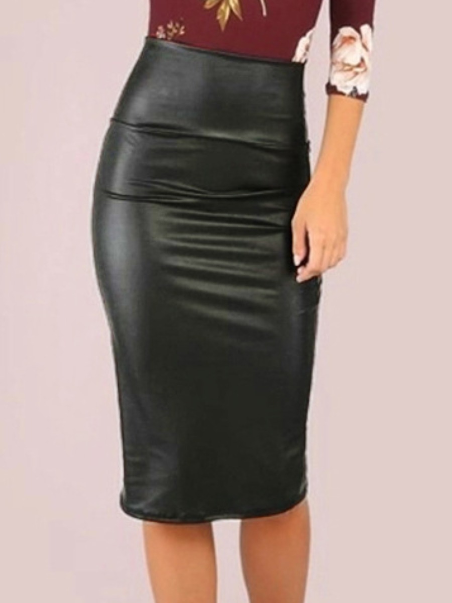 LW Faux Leather High Waist Skirt