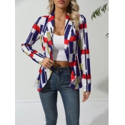 LW Geometric Print Patchwork Blazer