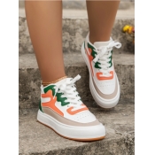LW Round Toe Patchwork Sneakers