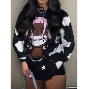 LW Figure Print Striped Sweatshirt