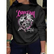 LW Plus Size Skeleton Letter Print Sweatshirt