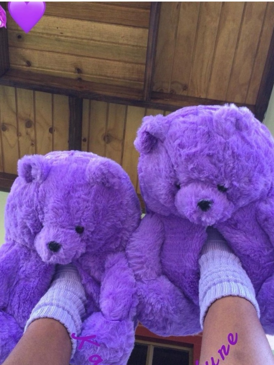 LW Plush Bear Design Slippers