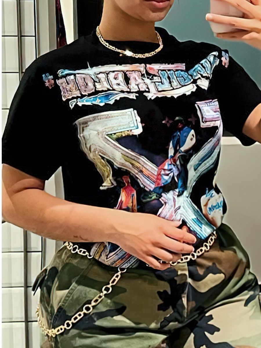 LW Pattern Print Loose T-shirt