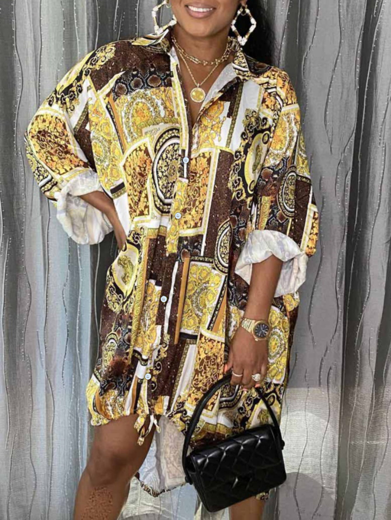 LW Leopard Print Shirt Loose Dress