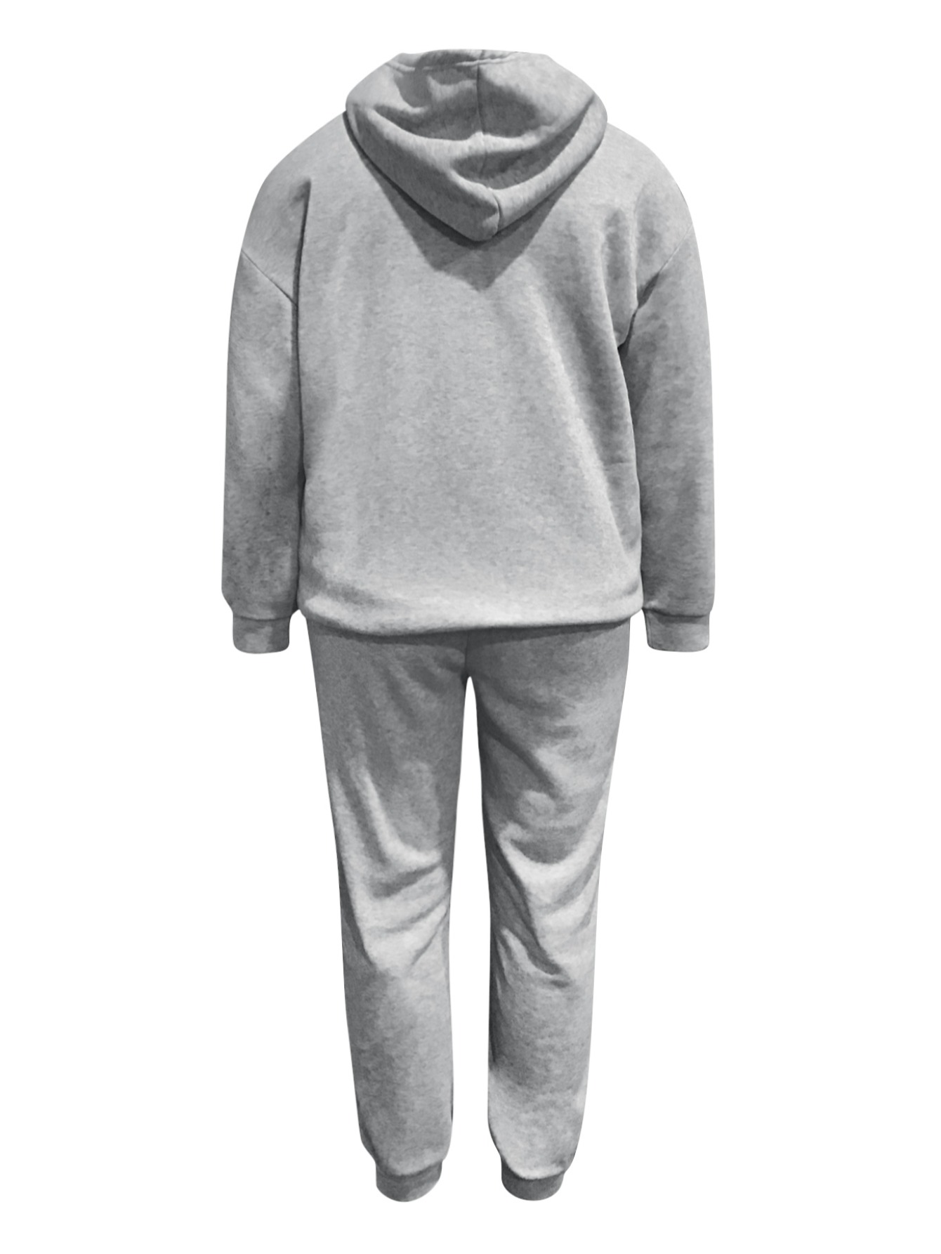 LW BASICS Plus Size Hooded Collar Kangaroo Pocket Tracksuit Set 5X