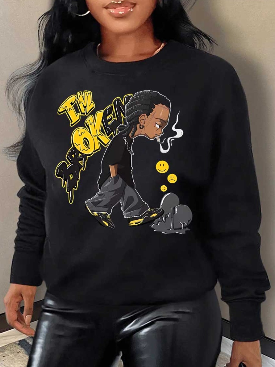 LW Figure Letter Print Sweatshirt