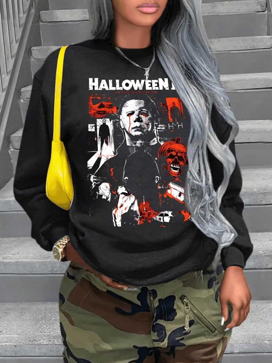 LW Pattern Print Loose Sweatshirt