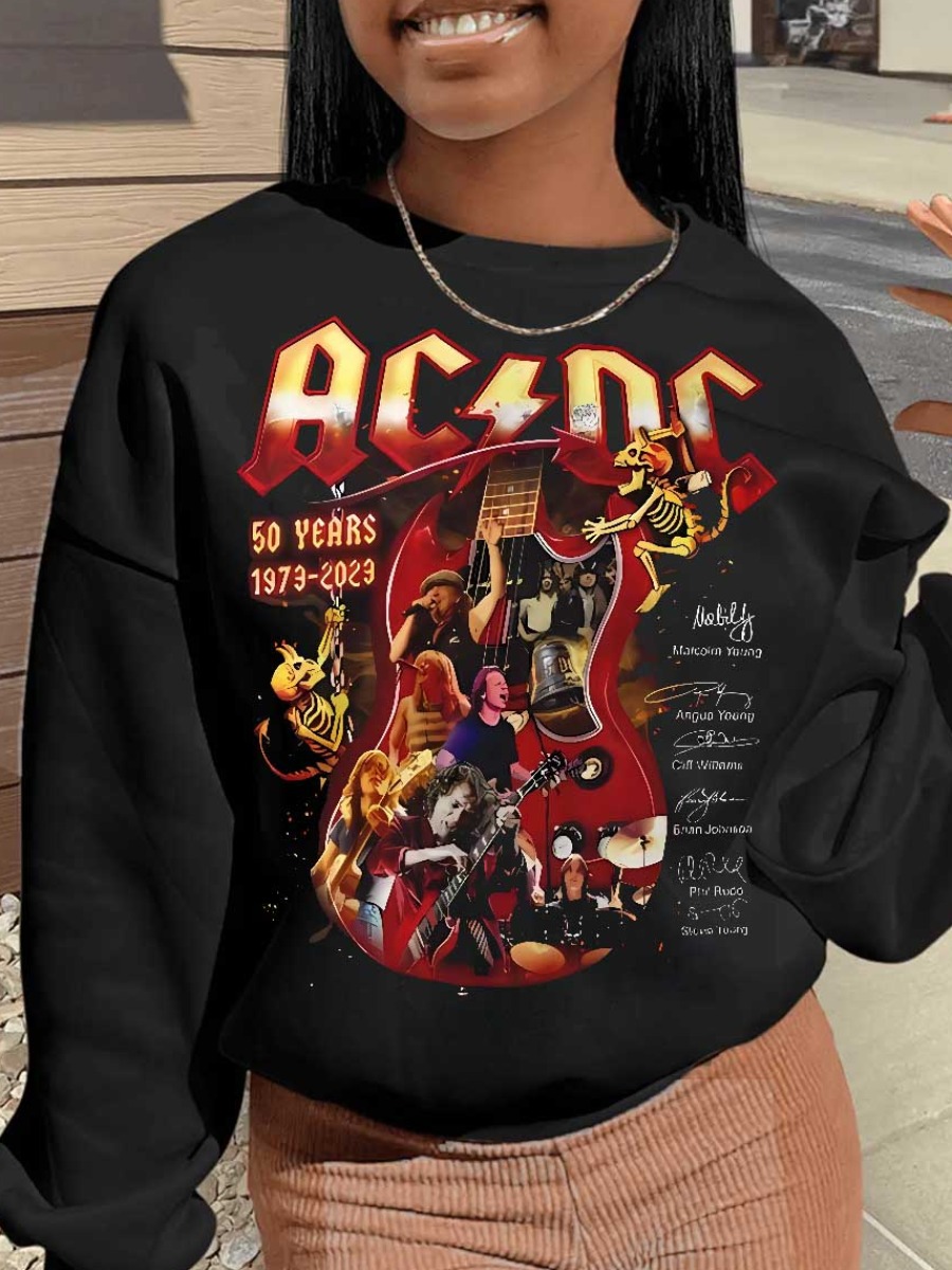 LW Plus Size Dropped Shoulder Figure Letter Print 