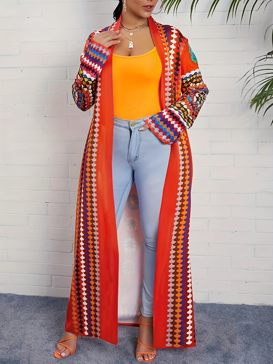 LW Bohemian Print Multicolor Long Coat