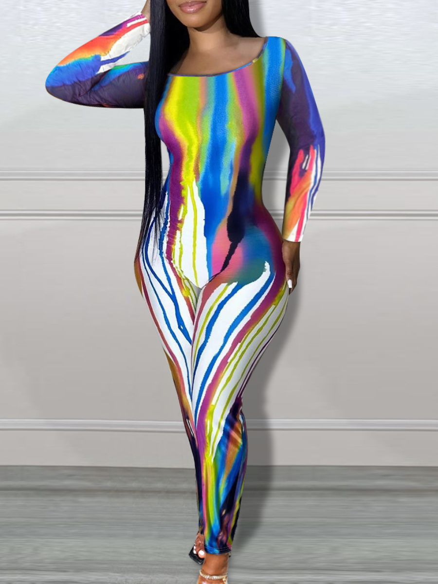 LW Plus Size Pattern Print Jumpsuit