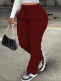 LW Plus Size Mid Waist Drawstring Stacked Sweatpants