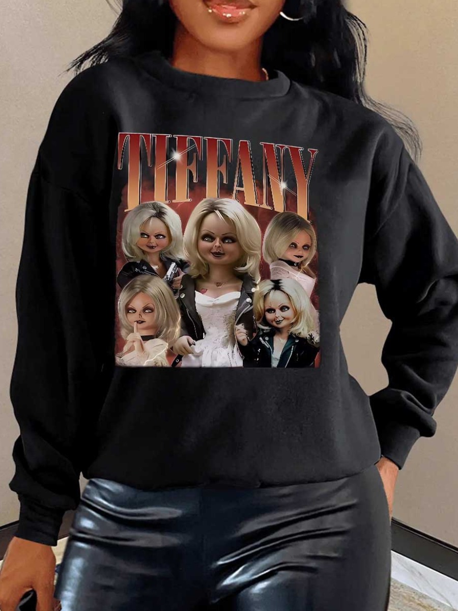 LW Figure Gradient Letter Print Sweatshirt