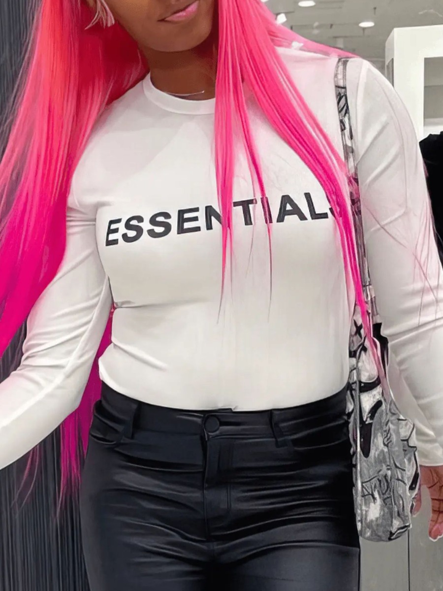 LW Plus Size Essentials Letter Print T-shirt