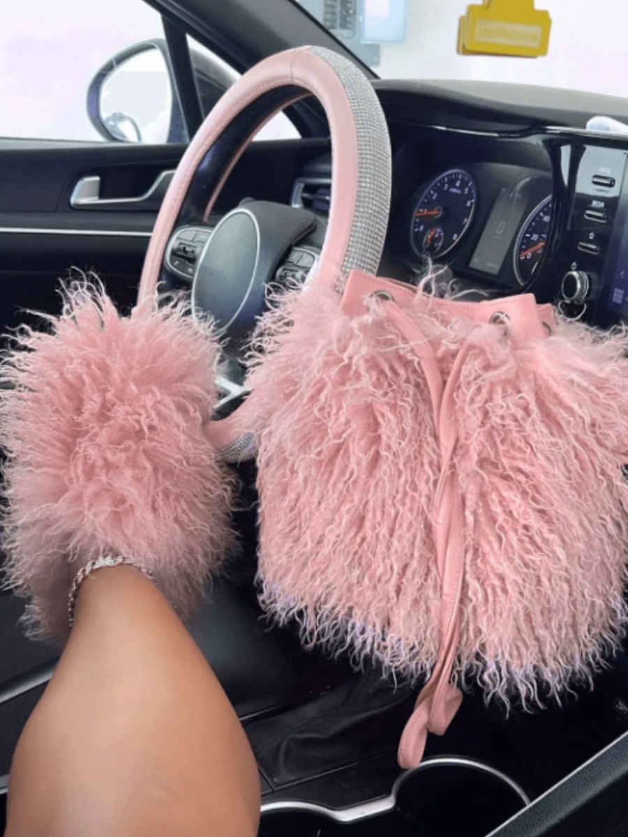 LW Drawstring Fluffy Slippers