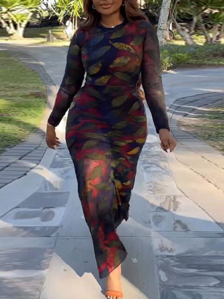 LW Plus Size Pattern Print Printed Regular Dress