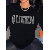 LW Plus Size Queen Letter Decor T-shirt