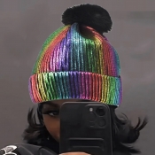 LW Gradient Rainbow Striped Warm Hat