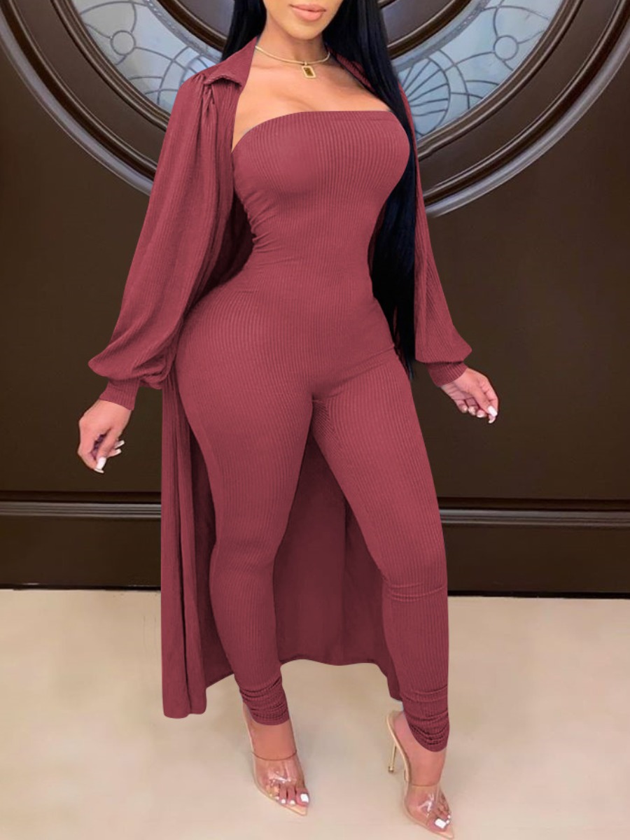 LW BASICS Off The Shoulder Skinny Pants Set