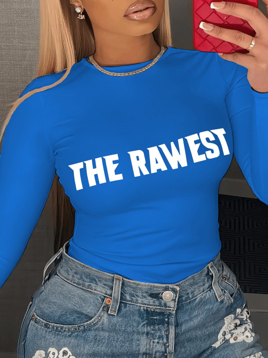 LW Letter Print Skinny T-shirt