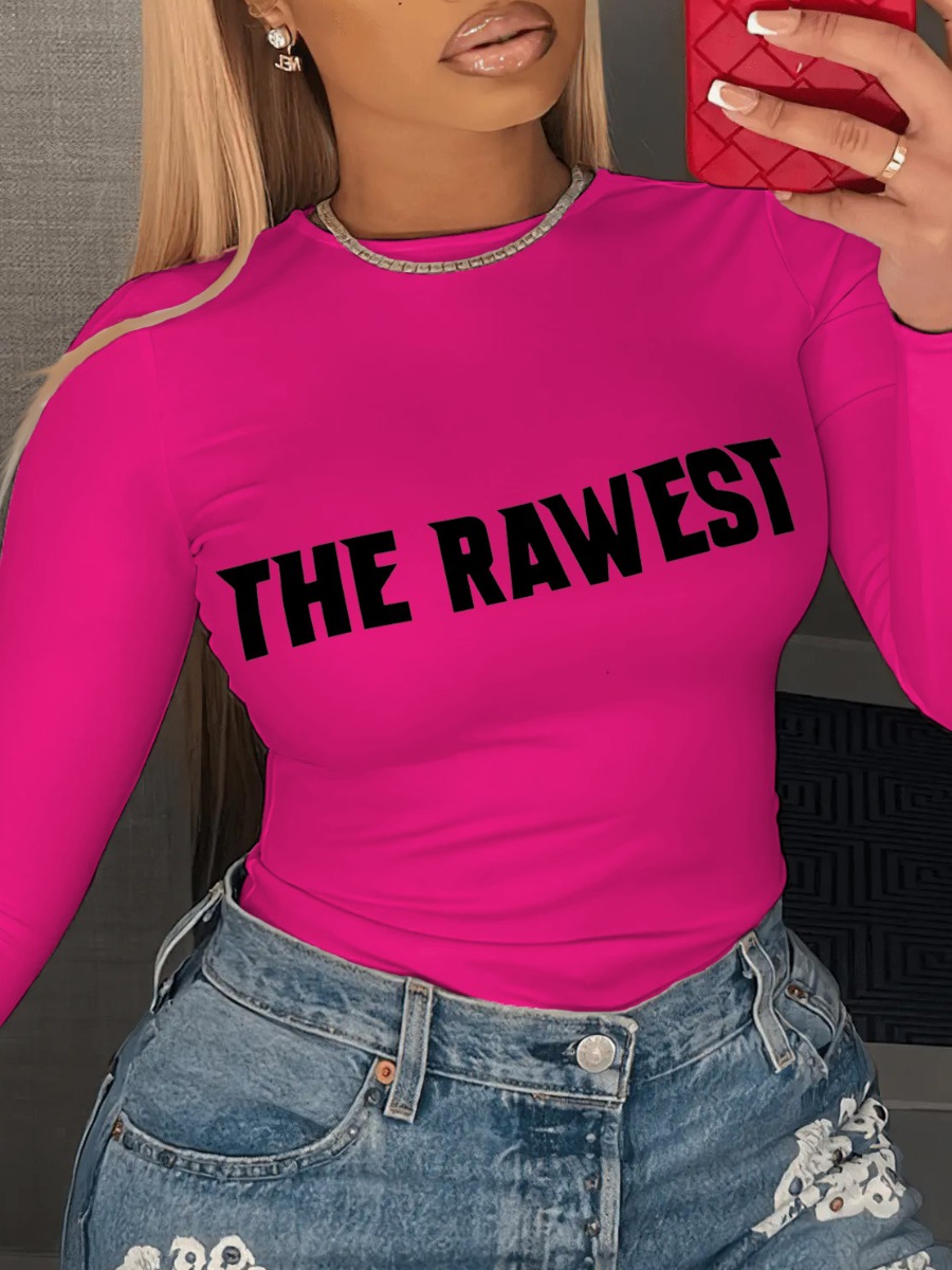 LW Letter Print Skinny T-shirt
