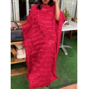 LW Plus Size Inclined Neck Tassel Design Loose Dre
