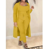 LW BASICS Plus Size Rib Knit Drawstring Three Piec